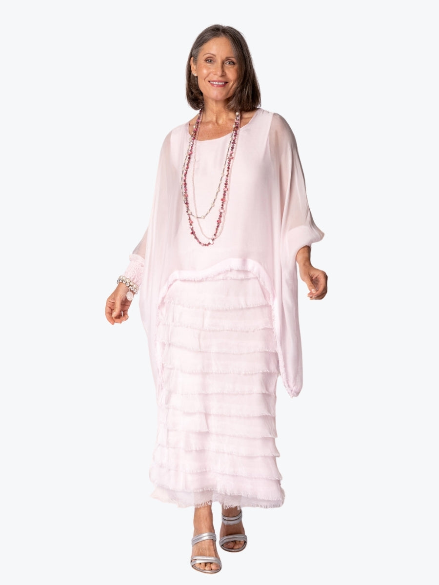 Imagine Fashion Netty Silk Dress in Modena Pink
