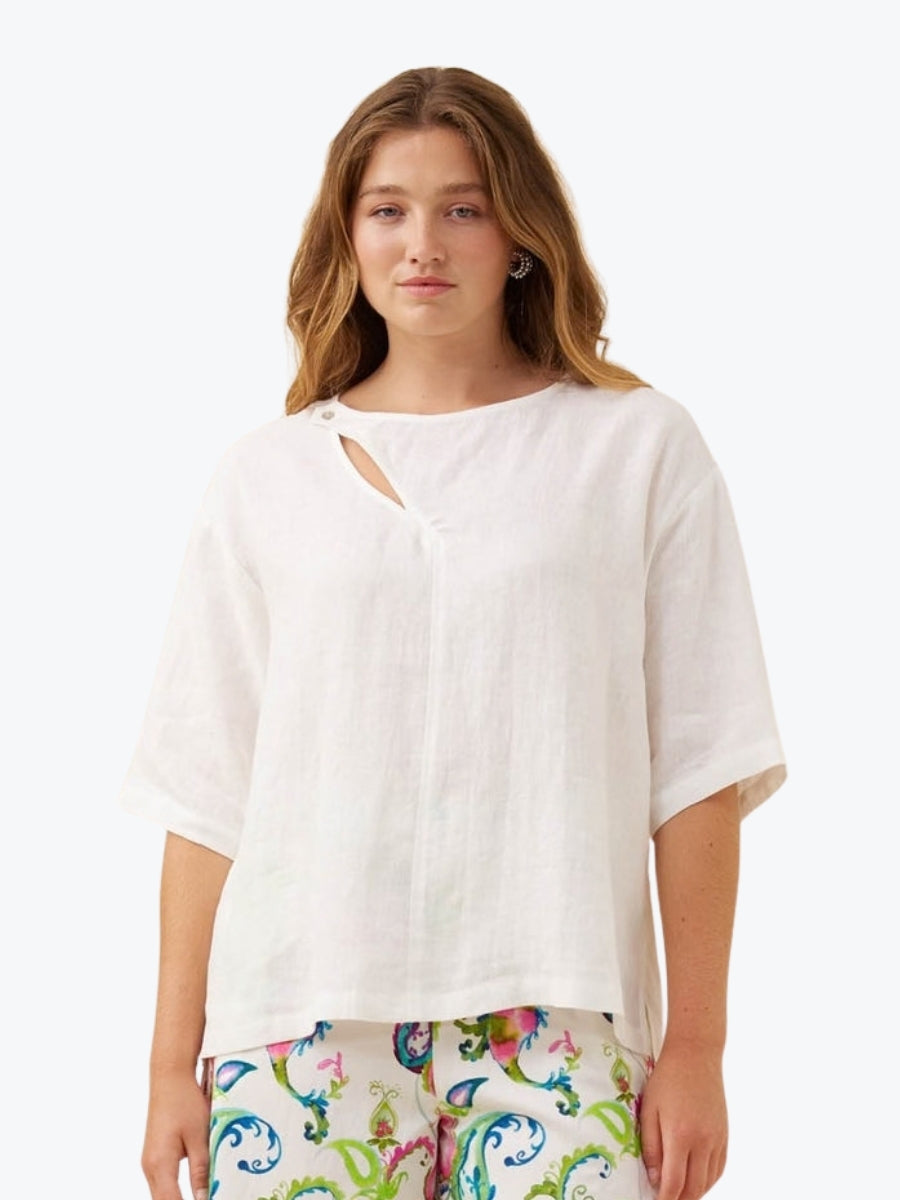 Isle of Mine Anita Button Top | White