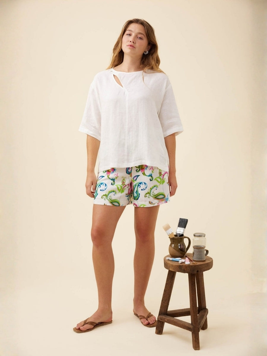 Isle of Mine Anita Button Top | White