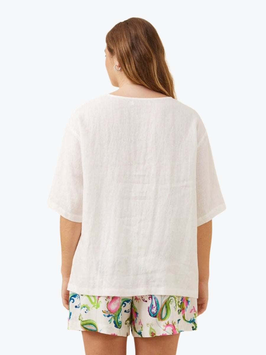 Isle of Mine Anita Button Top | White