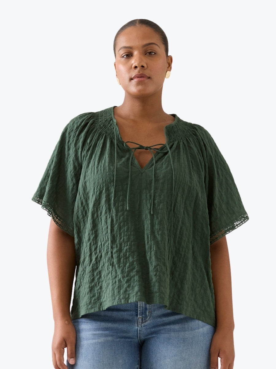 Isle of Mine Esther Shirred Top in Myrtle