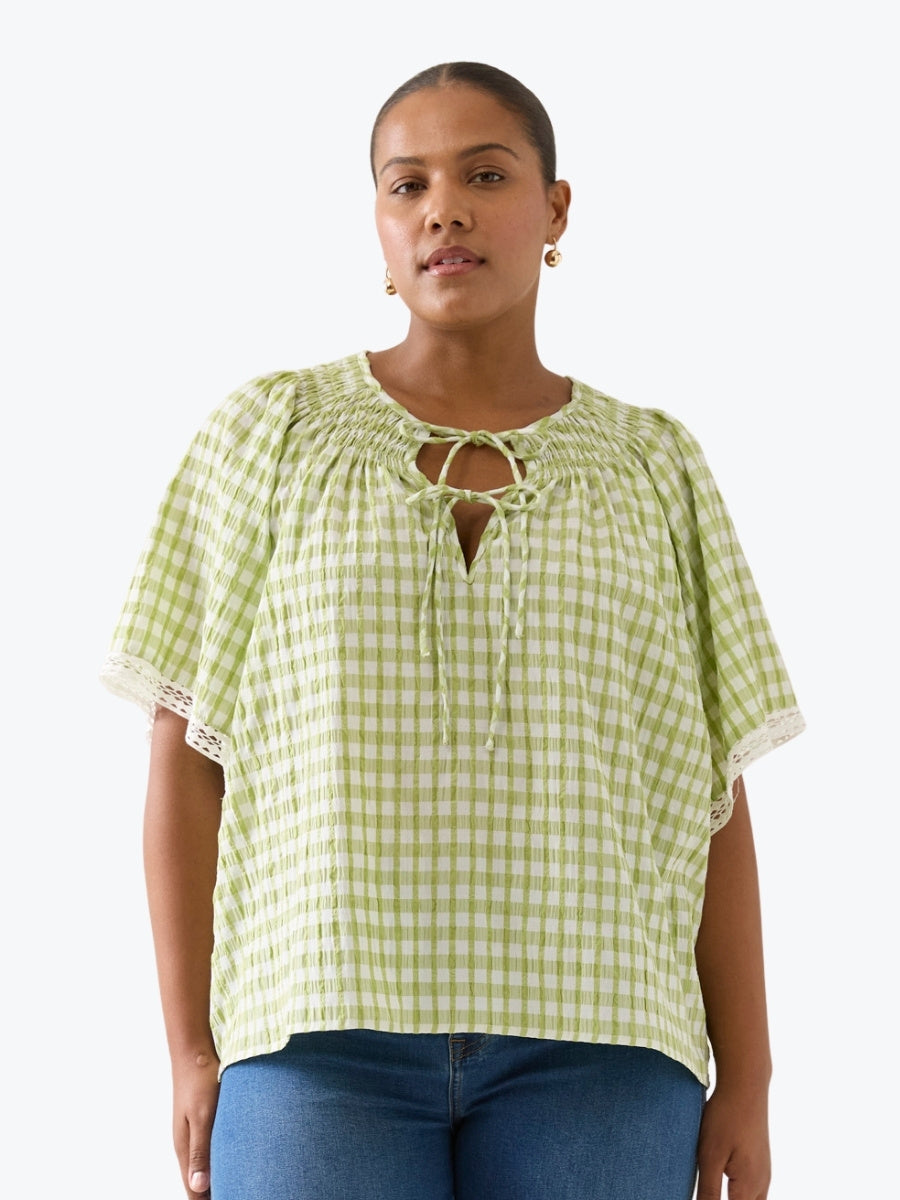 Isle of Mine Esther Shirred Top in Pomelo