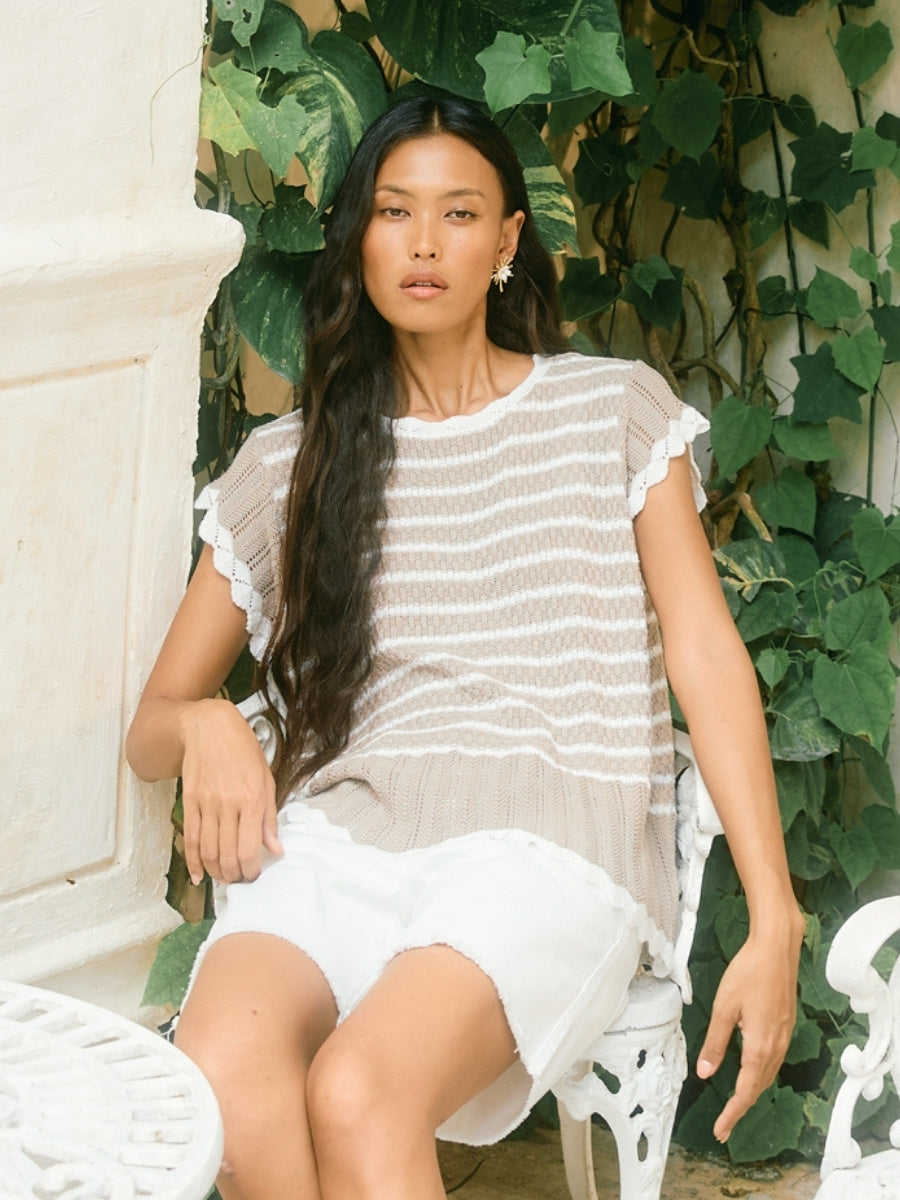 Isle of Mine Ida Knit Top in Canvas