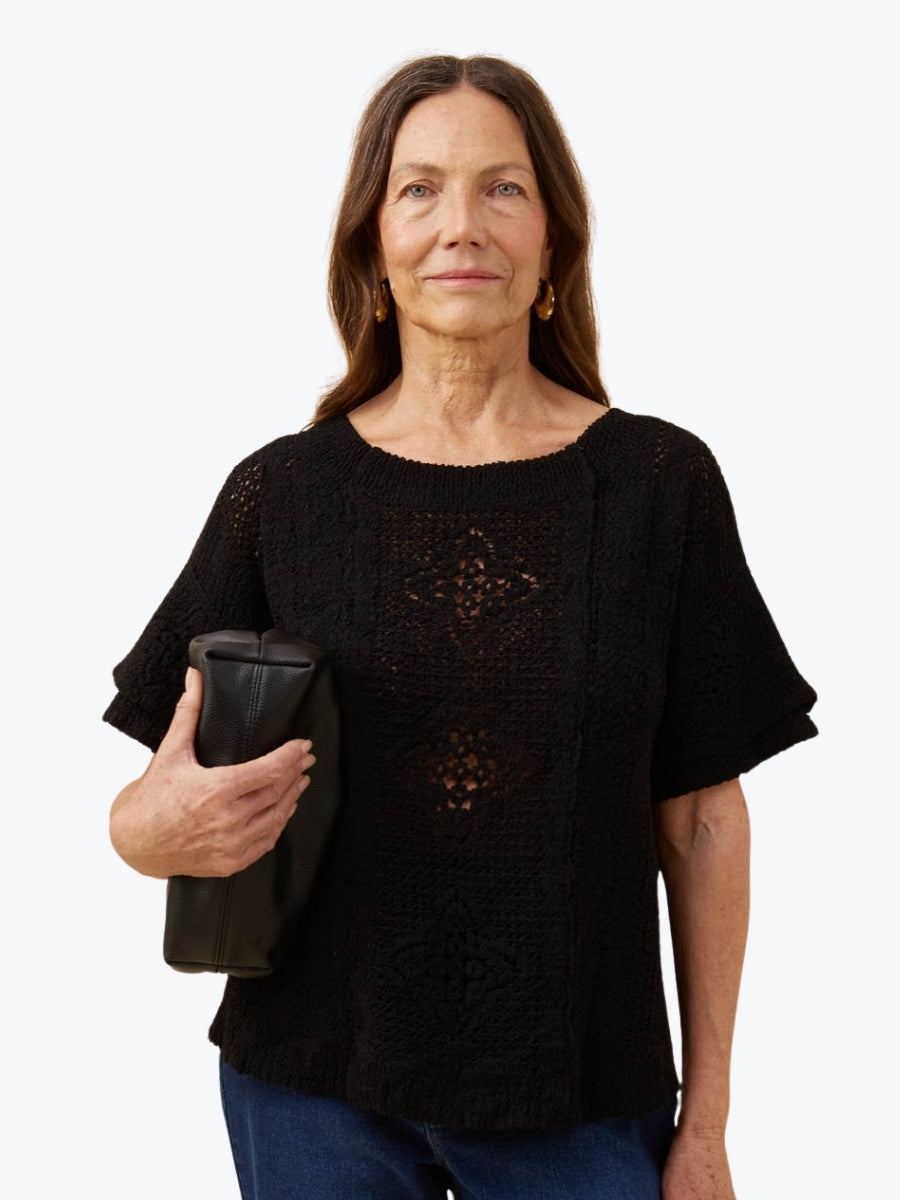 Isle of Mine Maggie Crochet Top | Black