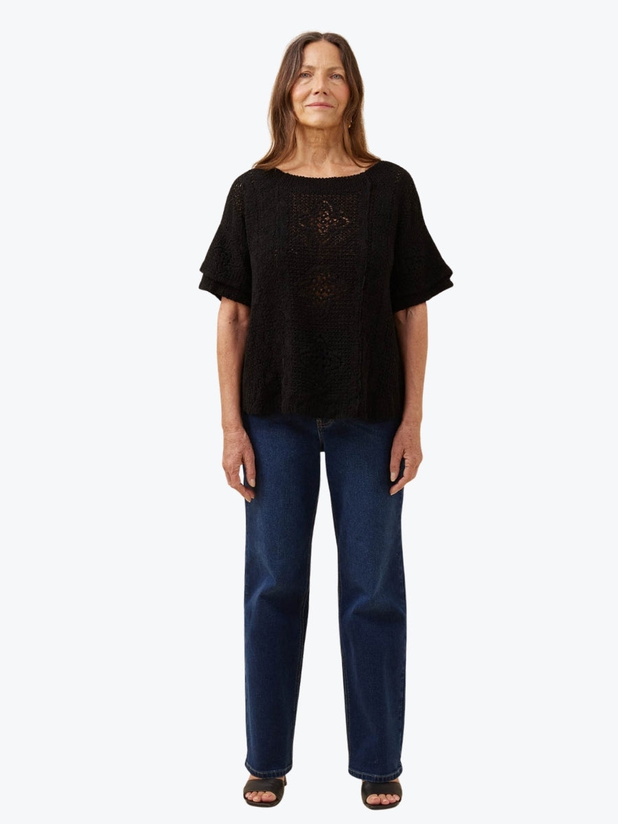 Isle of Mine Maggie Crochet Top | Black