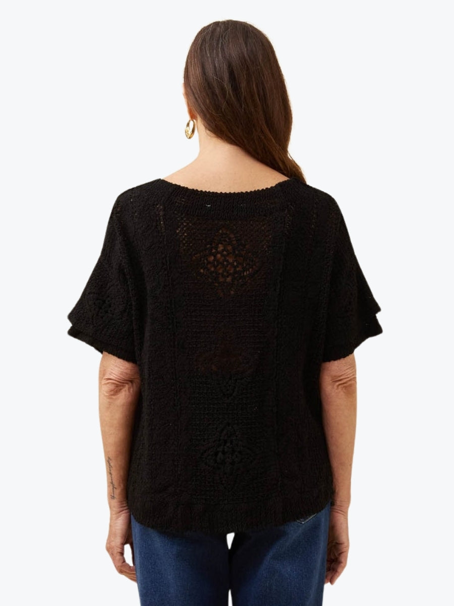 Isle of Mine Maggie Crochet Top | Black