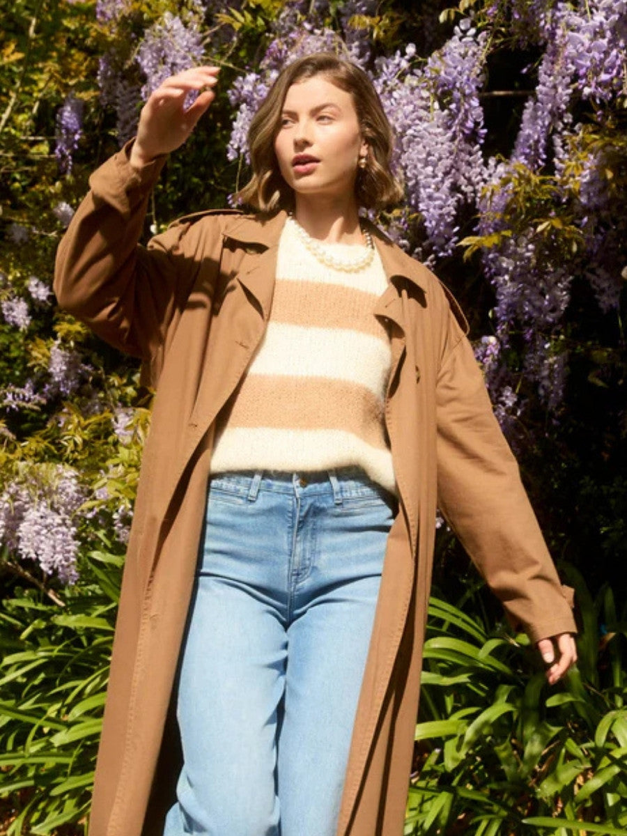 Isle of Mine Pallas Stripe Jumper in Toffee