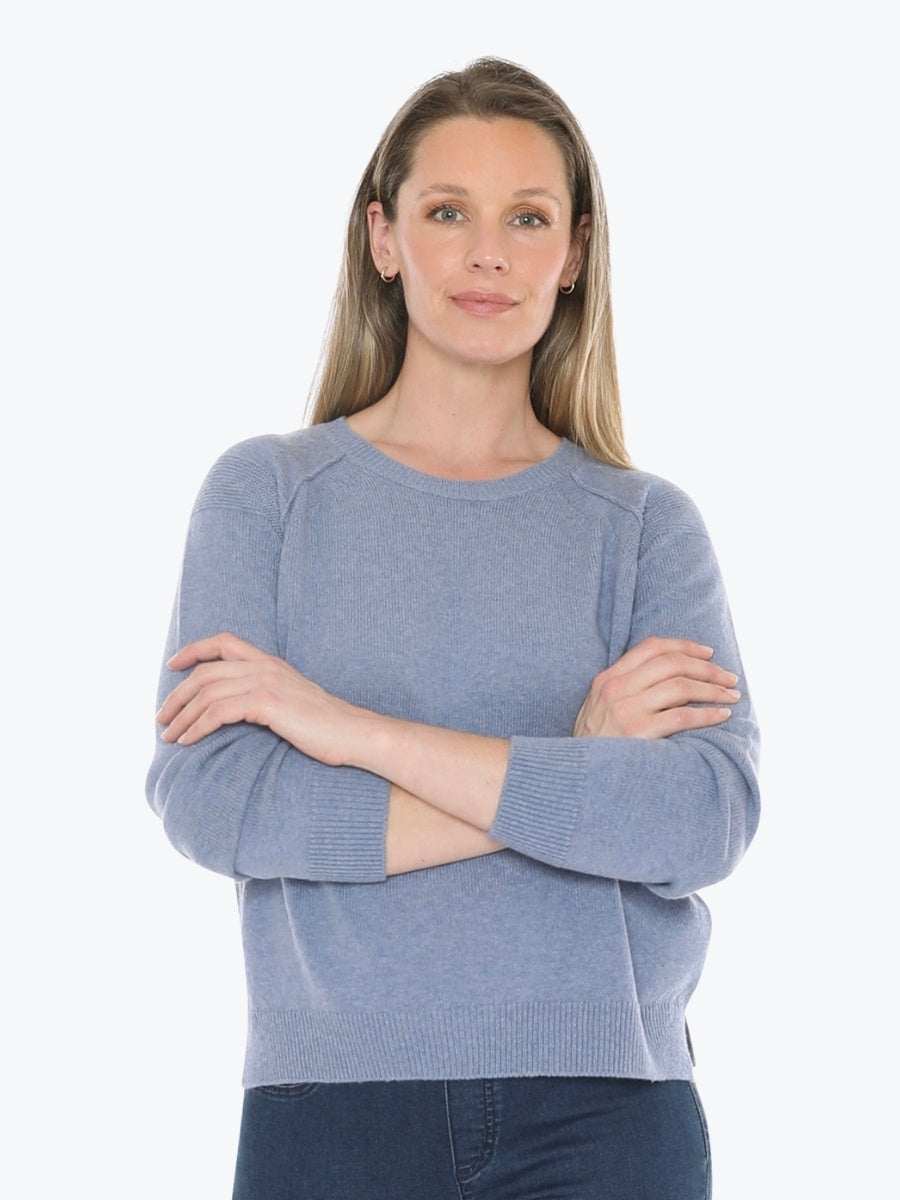 Jump Detail Raglan Pullover in seaside marle