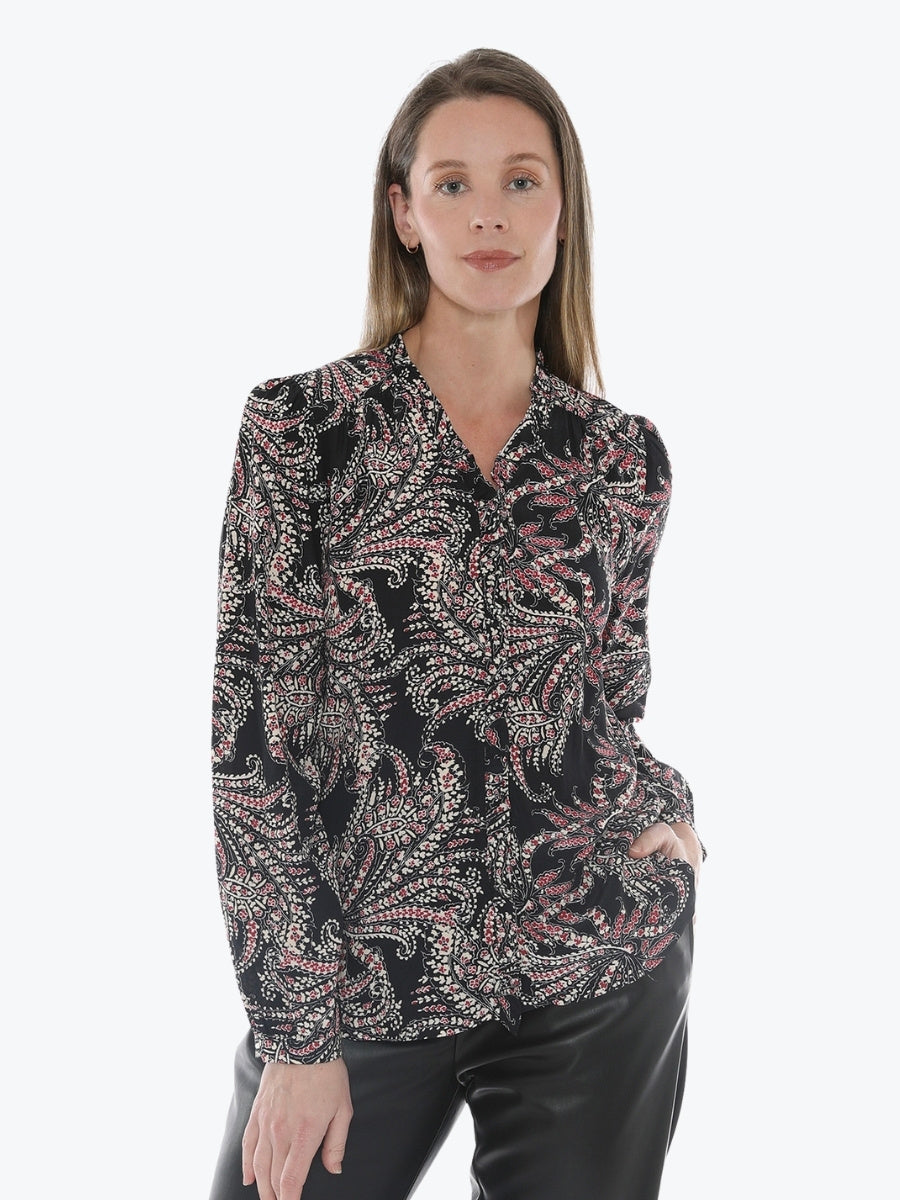 Jump Ditsy Paisley Ruffle Top In Multi
