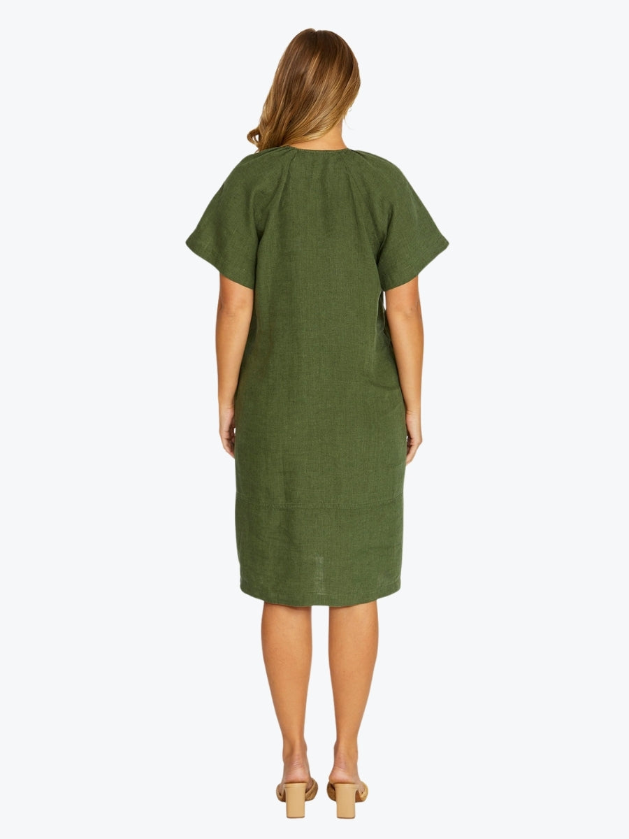 Jump Flutter Sleeve Dress | Evergreen