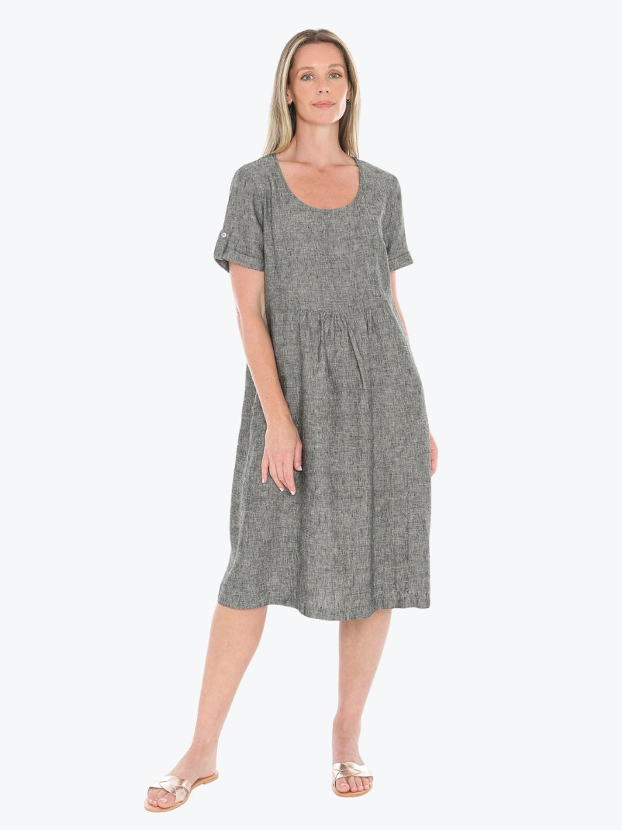 Jump Gather Waist Dress in Blackstone
