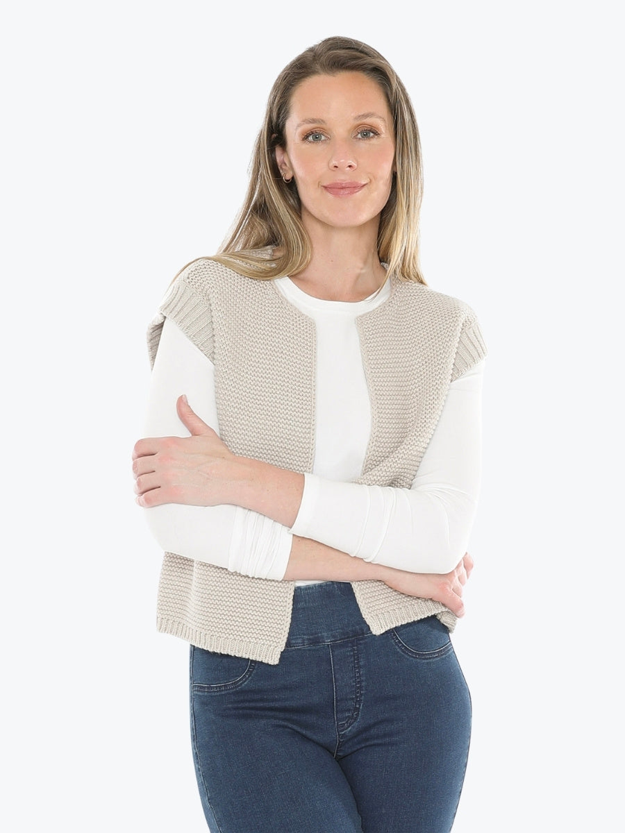 Jump Knit Gilet in Stone Marle