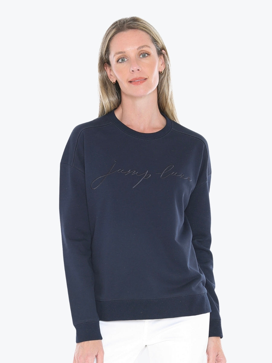 Jump Luxe Sweat Top in Navy