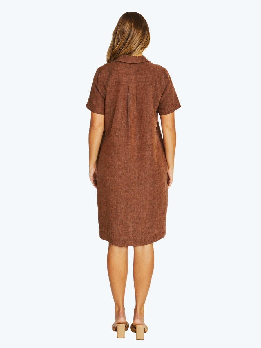 Jump Open Collar Dress | Cinnamon