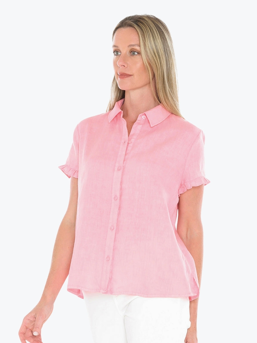 Jump Pigment Dyed Ruffle Shirt
