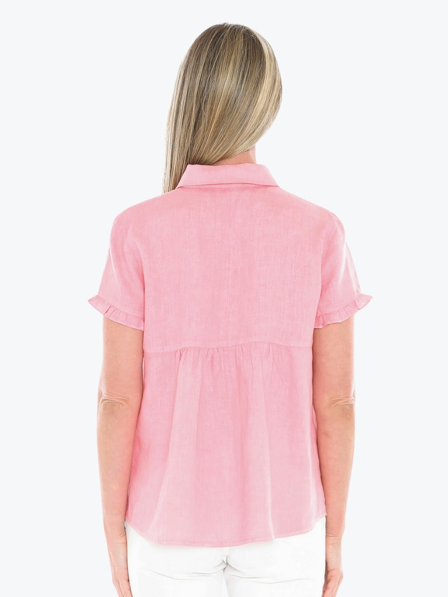 Jump Pigment Dyed Ruffle Shirt