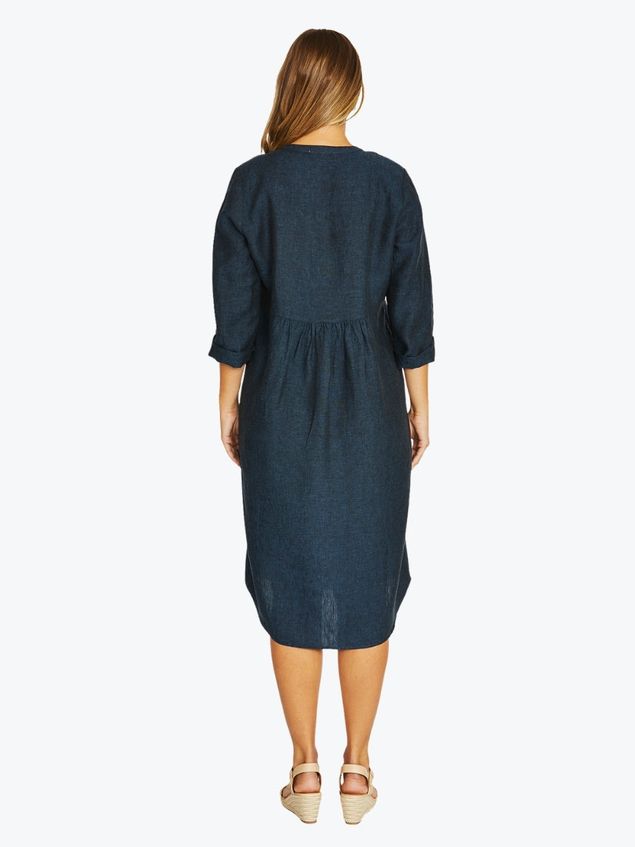 Jump Pintuck Dress | Ink C/D