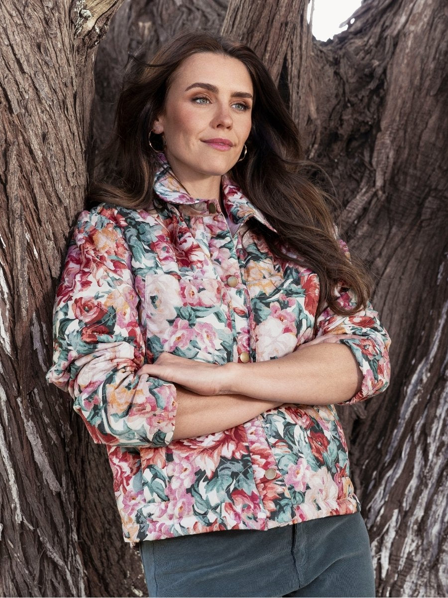 Jump Rose Tapestry Quilt Jacket in Multi