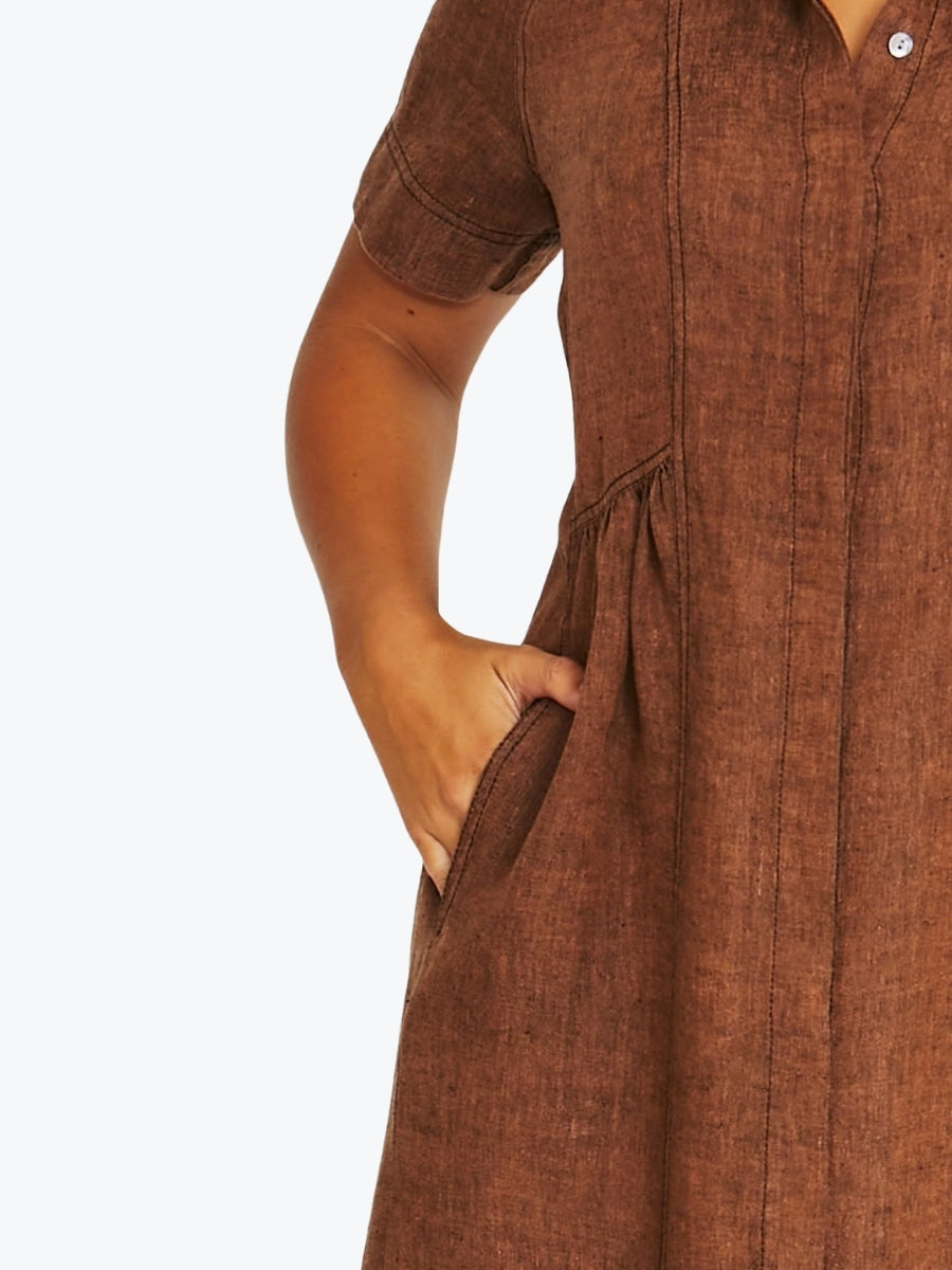 Jump Seam Detail Shirt Dress | Cinnamon