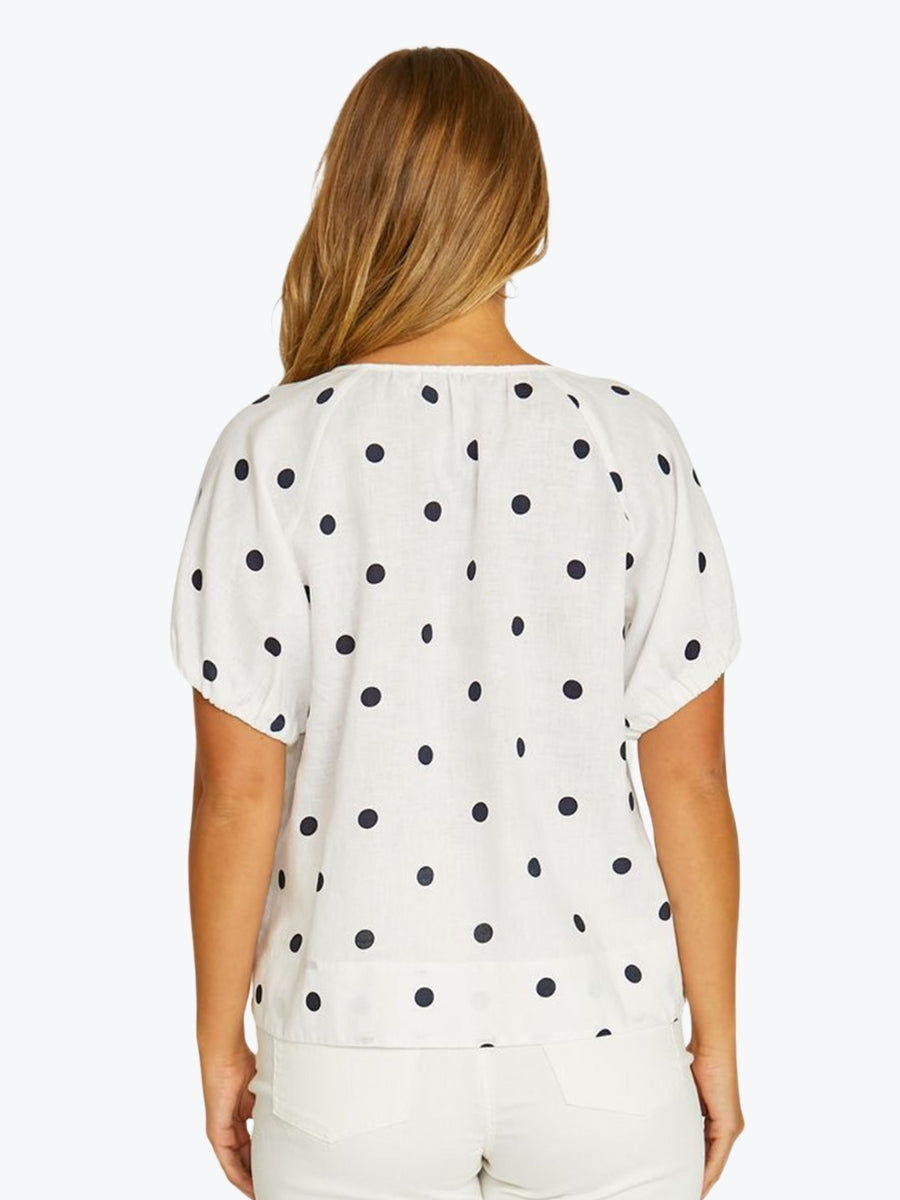Jump Spot Print Top | White/Ink