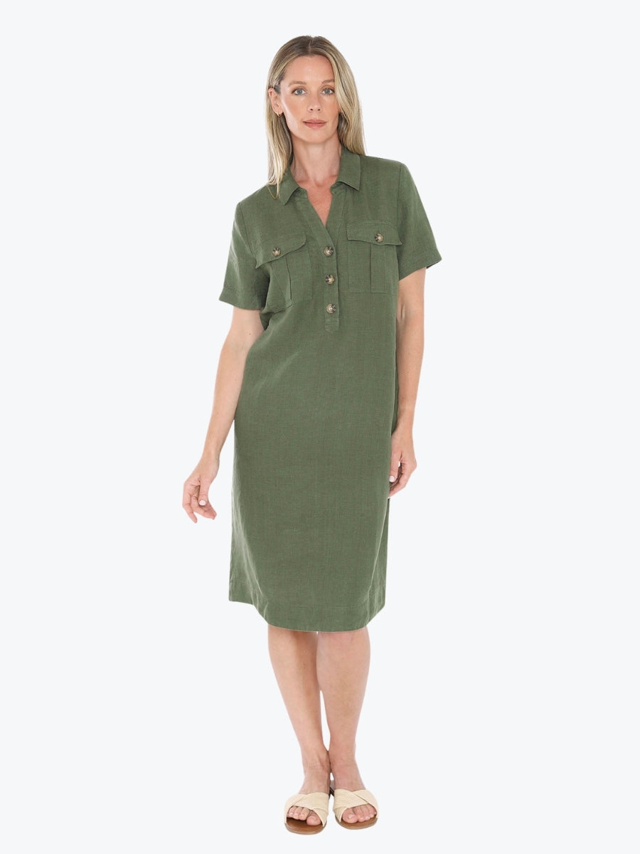 Jump Two Pocket Dress in Basil