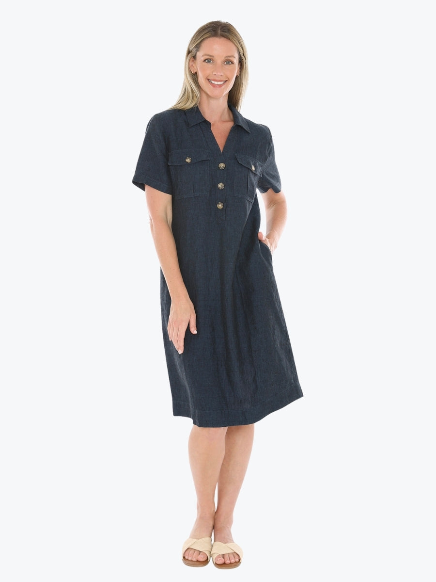 Jump Two Pocket Dress in Steel