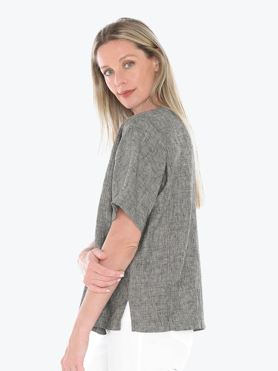Jump Two Pocket Linen Top