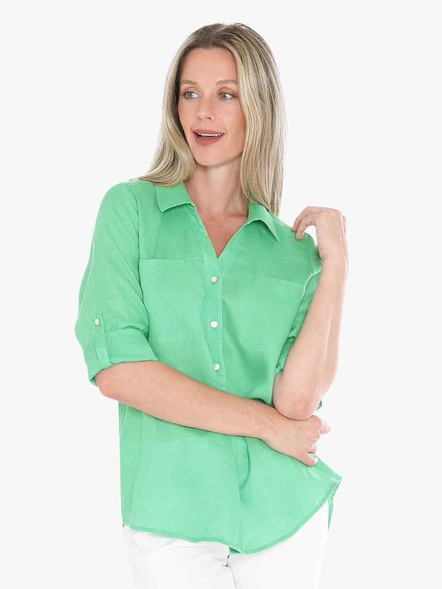 Jump Two Pocket Long Sleeve Shirt in Apple