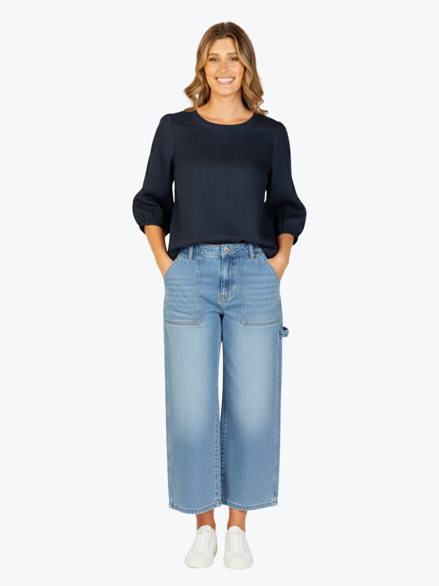 Maglia Lux 3/4 Sleeve Linen Top