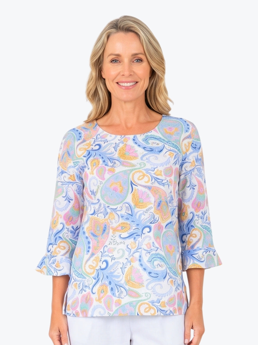 Maglia Fiesta Frill Top | Fiesta Paisley