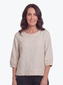 Maglia Lux Annie 3/4 Sleeve Linen Top | Natural