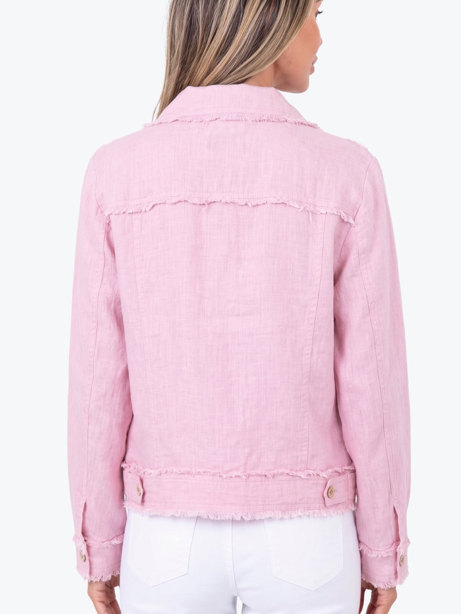 Maglie Lux Abbie Trim Linen Jacket | Pink