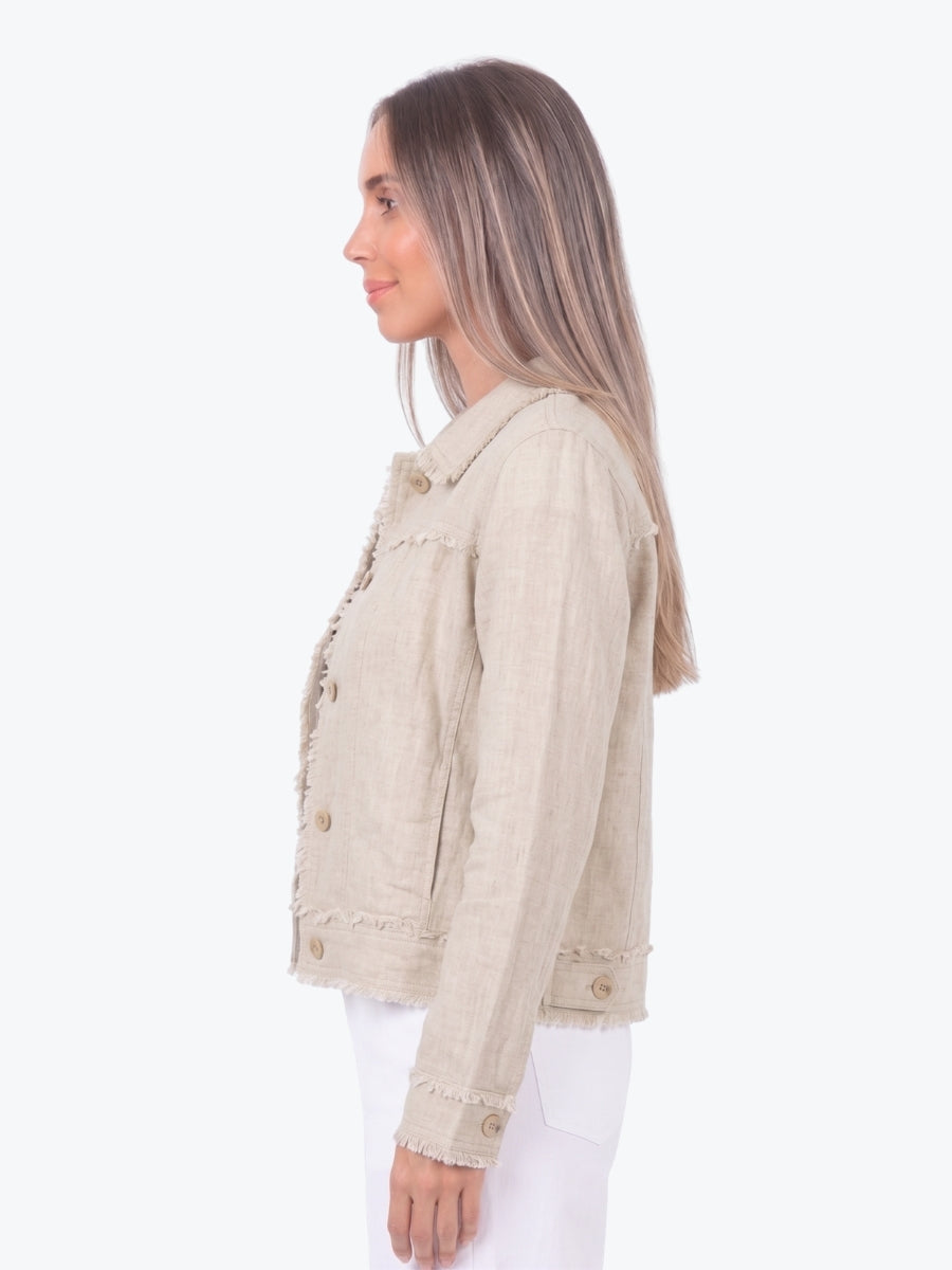 Maglia Lux Abbie Trim Linen Jacket | Natural