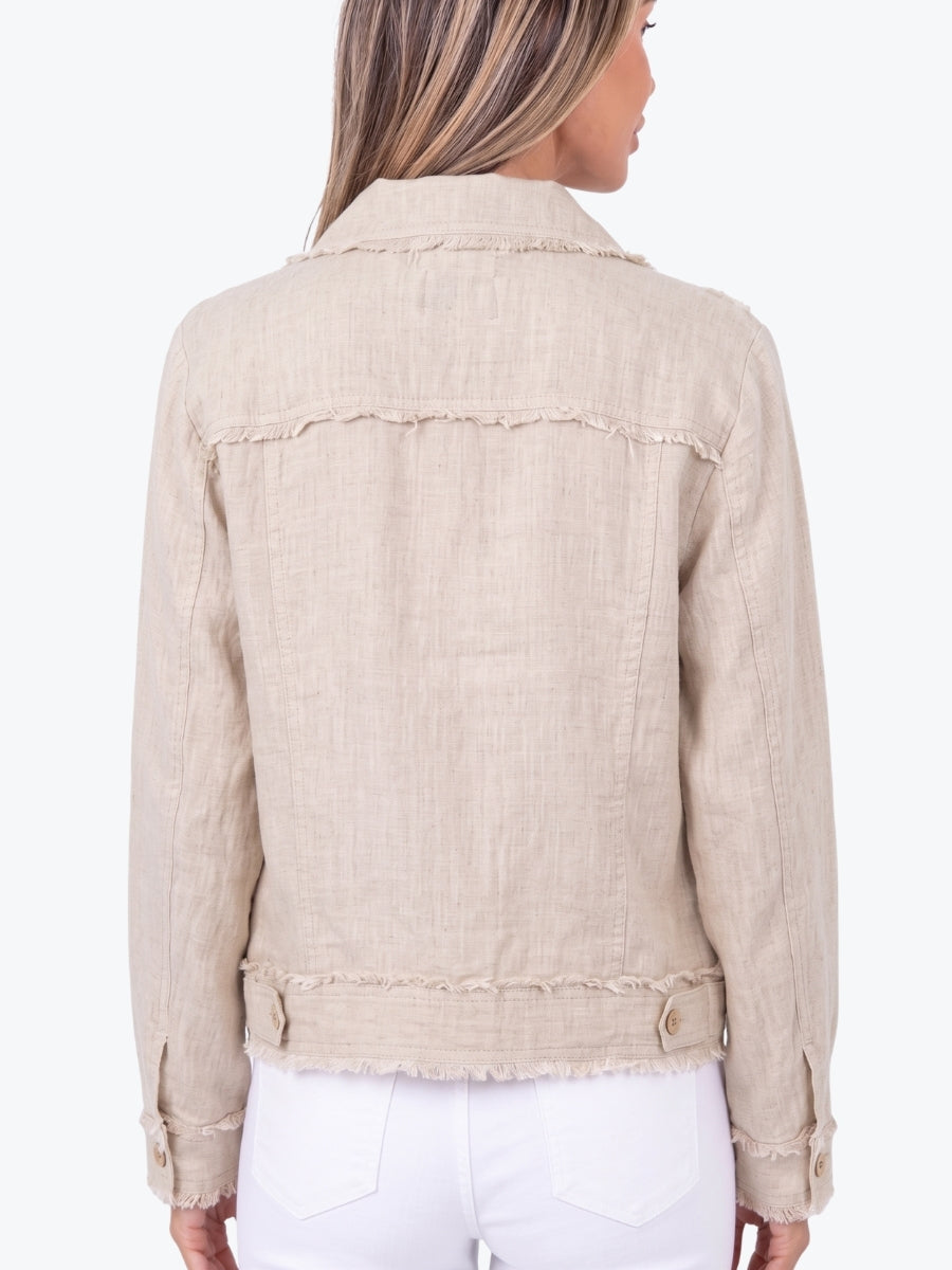 Maglia Lux Abbie Trim Linen Jacket | Natural