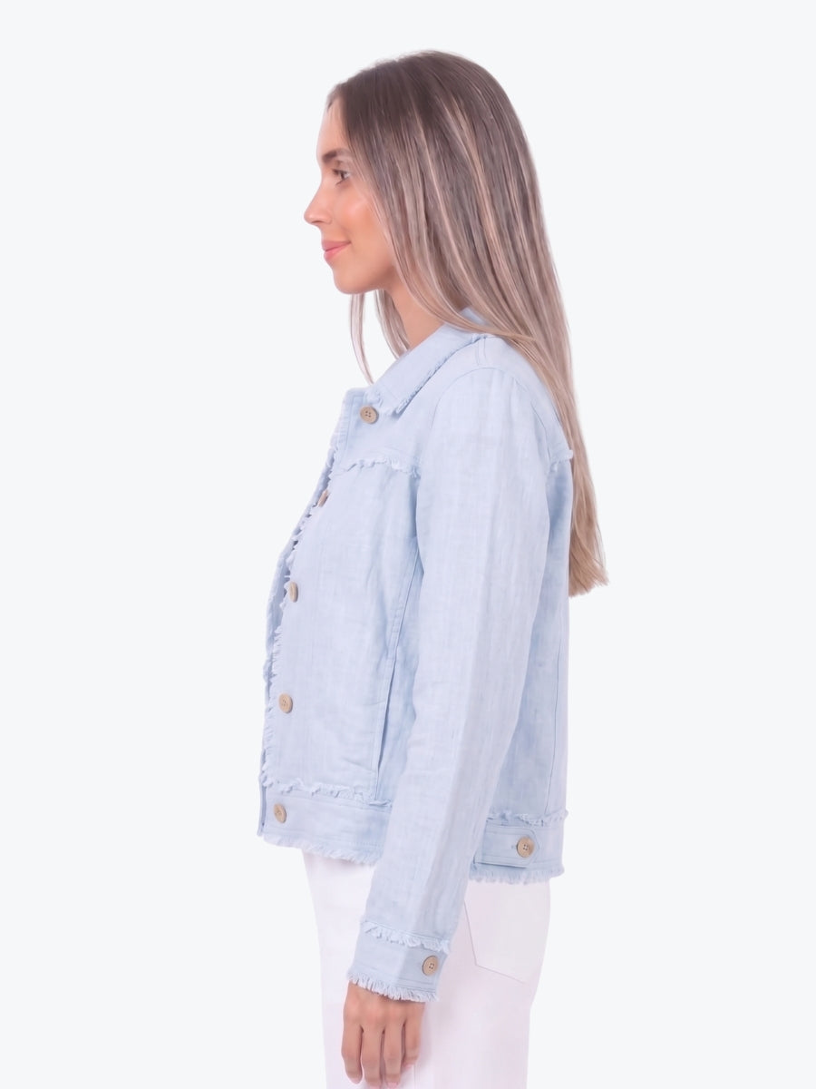 Maglia Lux Abbie Trim Linen Jacket | Powder