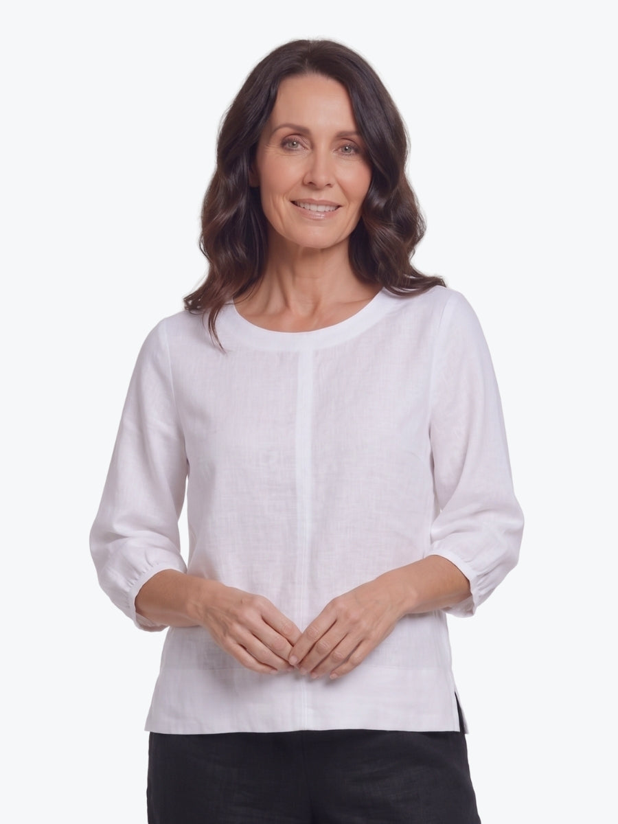 Maglia Lux Annie 3/4 Sleeve Top | White
