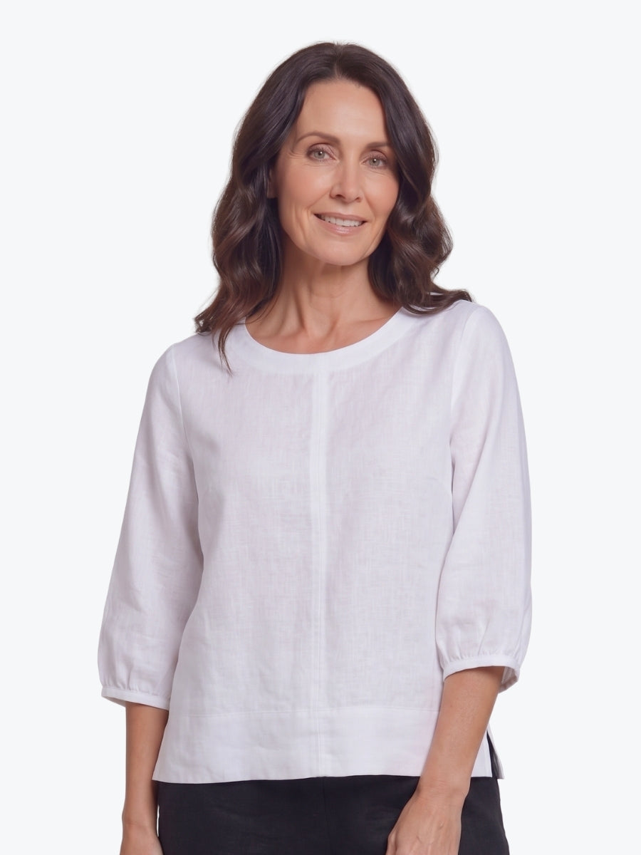 Maglia Lux Annie 3/4 Sleeve Top | White