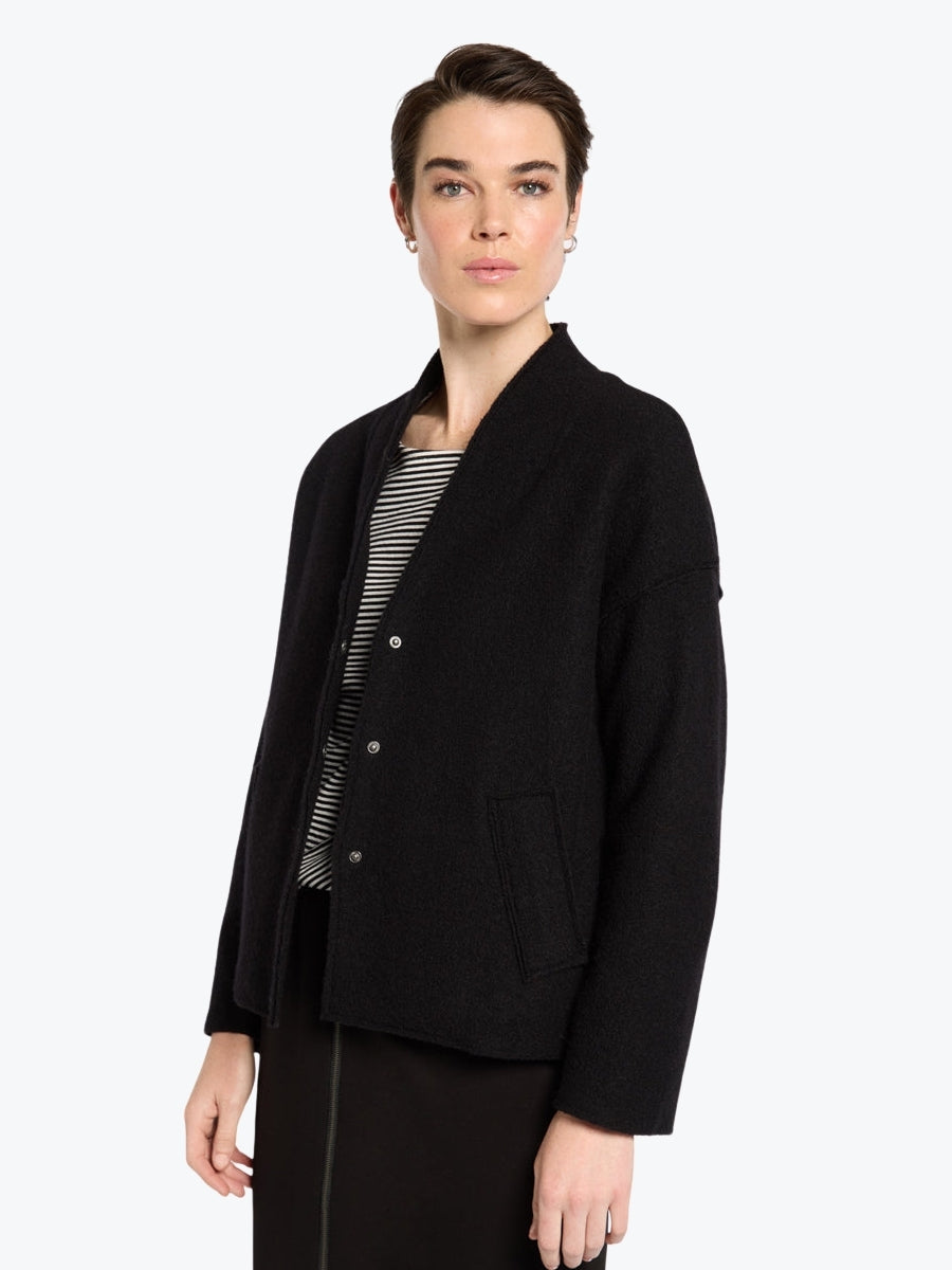 Marco Polo Boiled Wool Jacket in Black