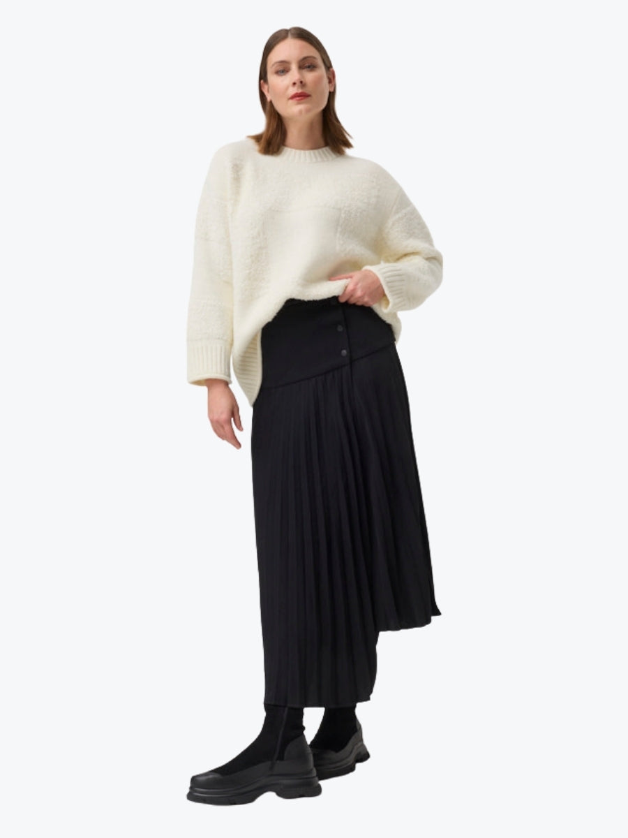 Marco Polo Boucle Patchwork Sweater | Ivory