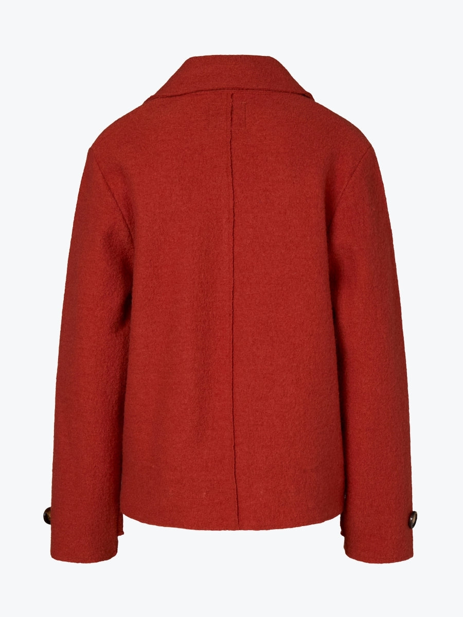 Marco Polo Cropped Boiled Wool Jacket | Copper