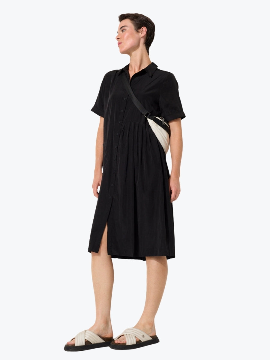 Marco Polo Crushed Travel Dress in Black