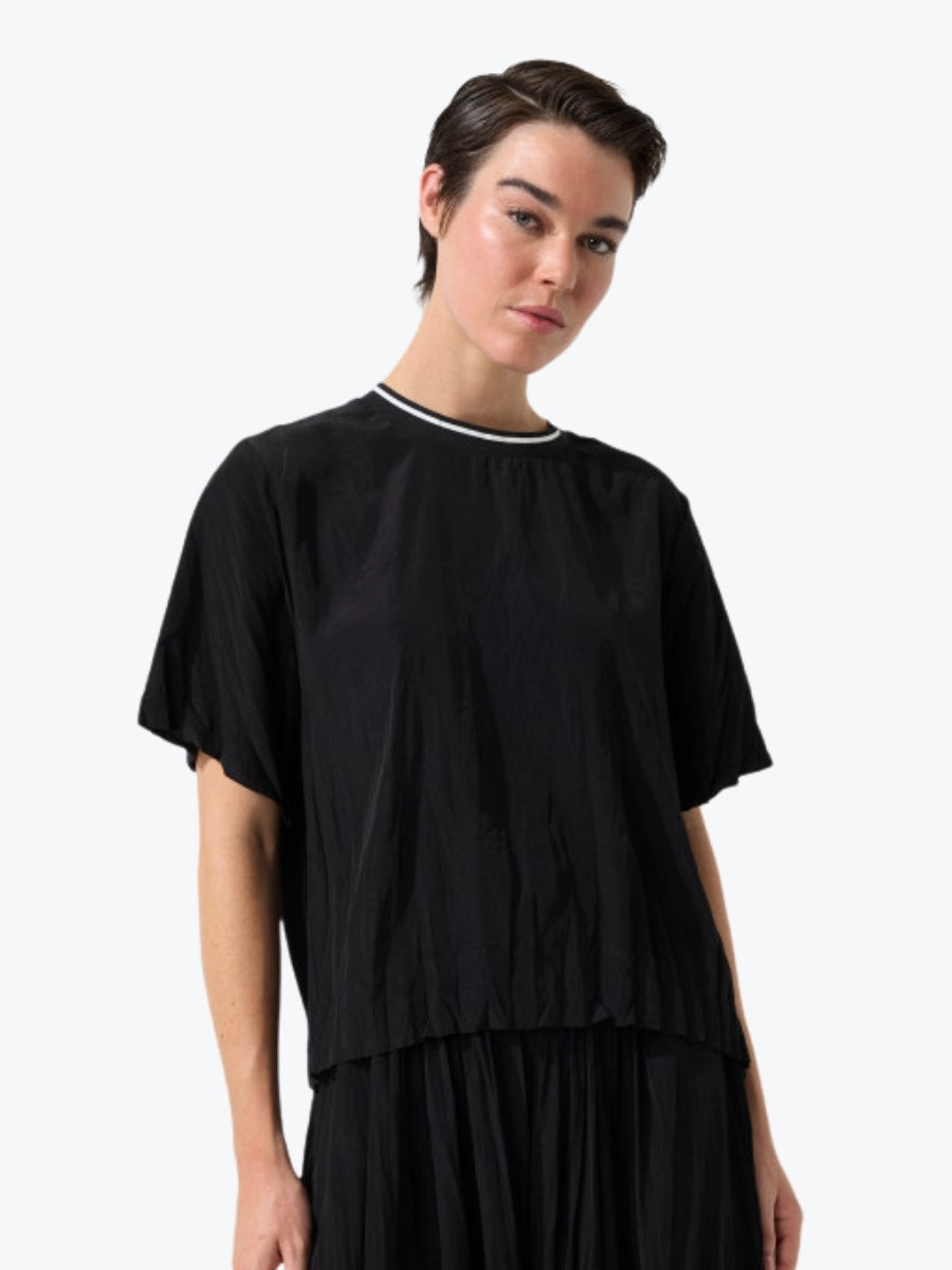 Marco Polo Crushed Travel Top in Black