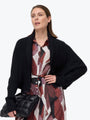 Marco Polo Draped Fluffy Cardi | Black