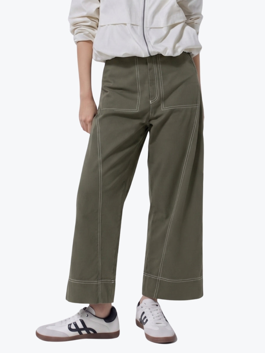 Marco Polo Essential Wide Leg Pant | Khaki