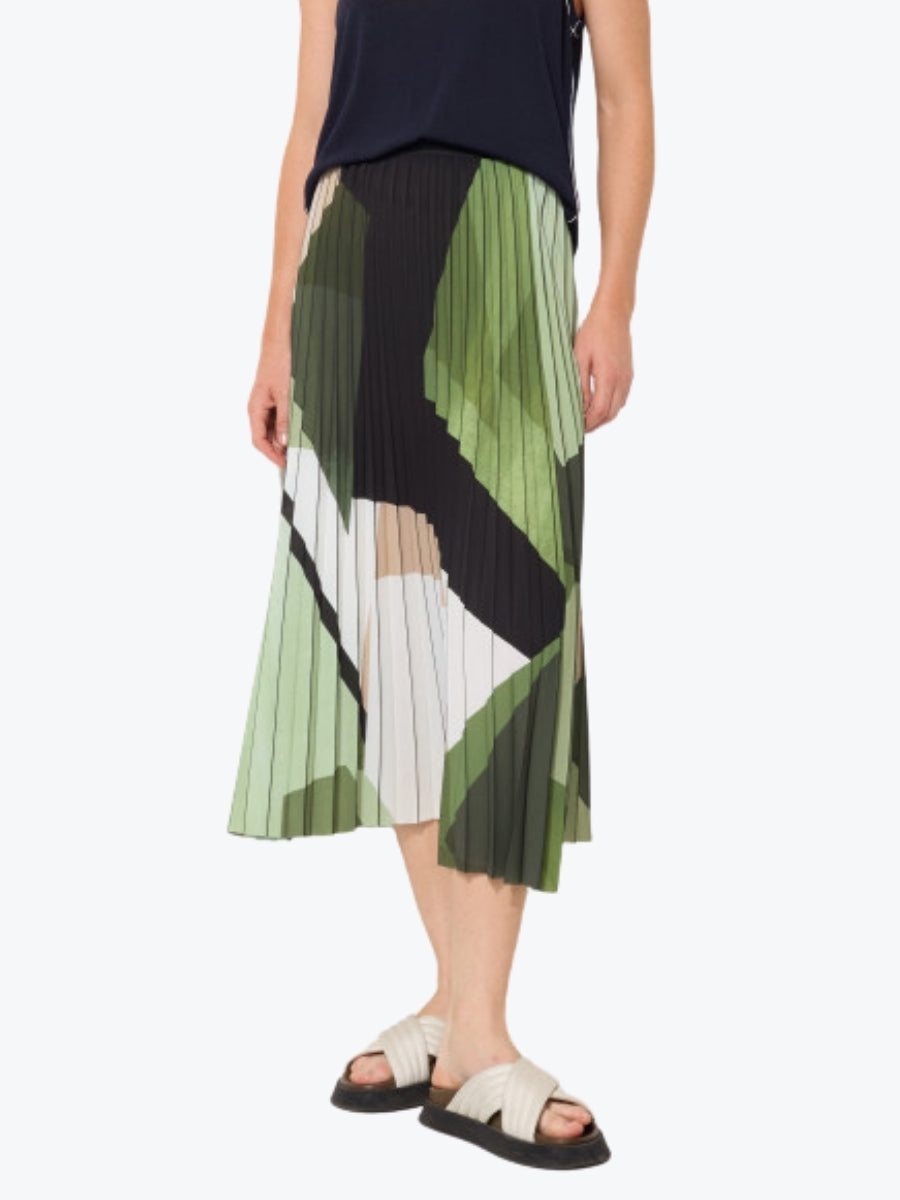 Marco Polo Pleated Nature Scape Skirt in Nature Scape