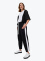 Marco Polo Side Stripe Ponte Jogger | Black