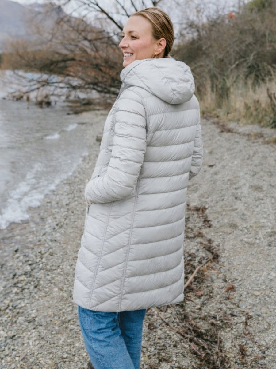 Moke Arnie Reversible Down Coat | Moonlight/Silver