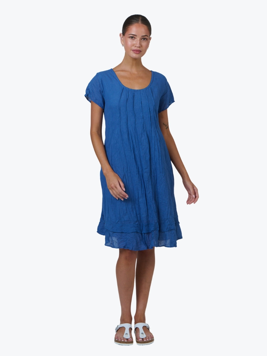Namastai Crinkle Cotton Shift Dress in Cycladic