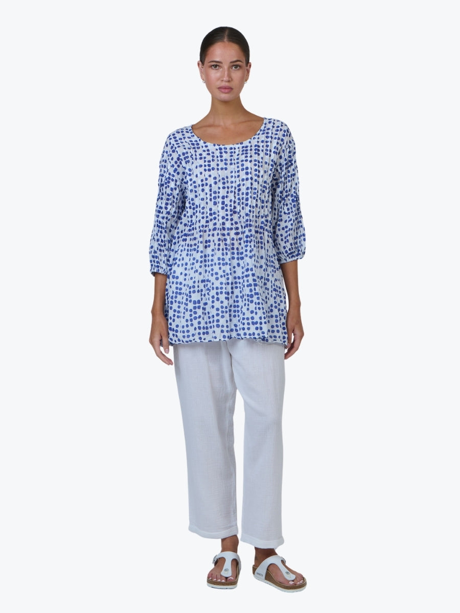 Namastai Pleated Crinkle Cotton Top