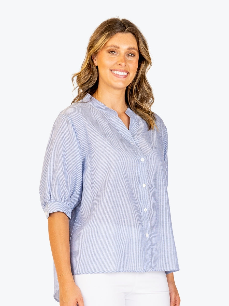 Renoma Bella Stripe Shirt in Blue